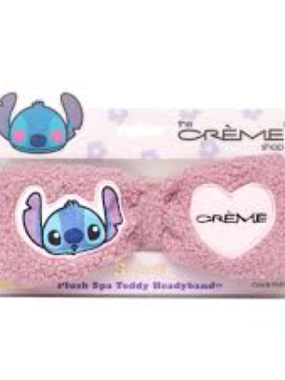 NWT- The Crème Shop Disney Stitch Plush Spa Teddy Headband Mauve Pink NIB Kawaii